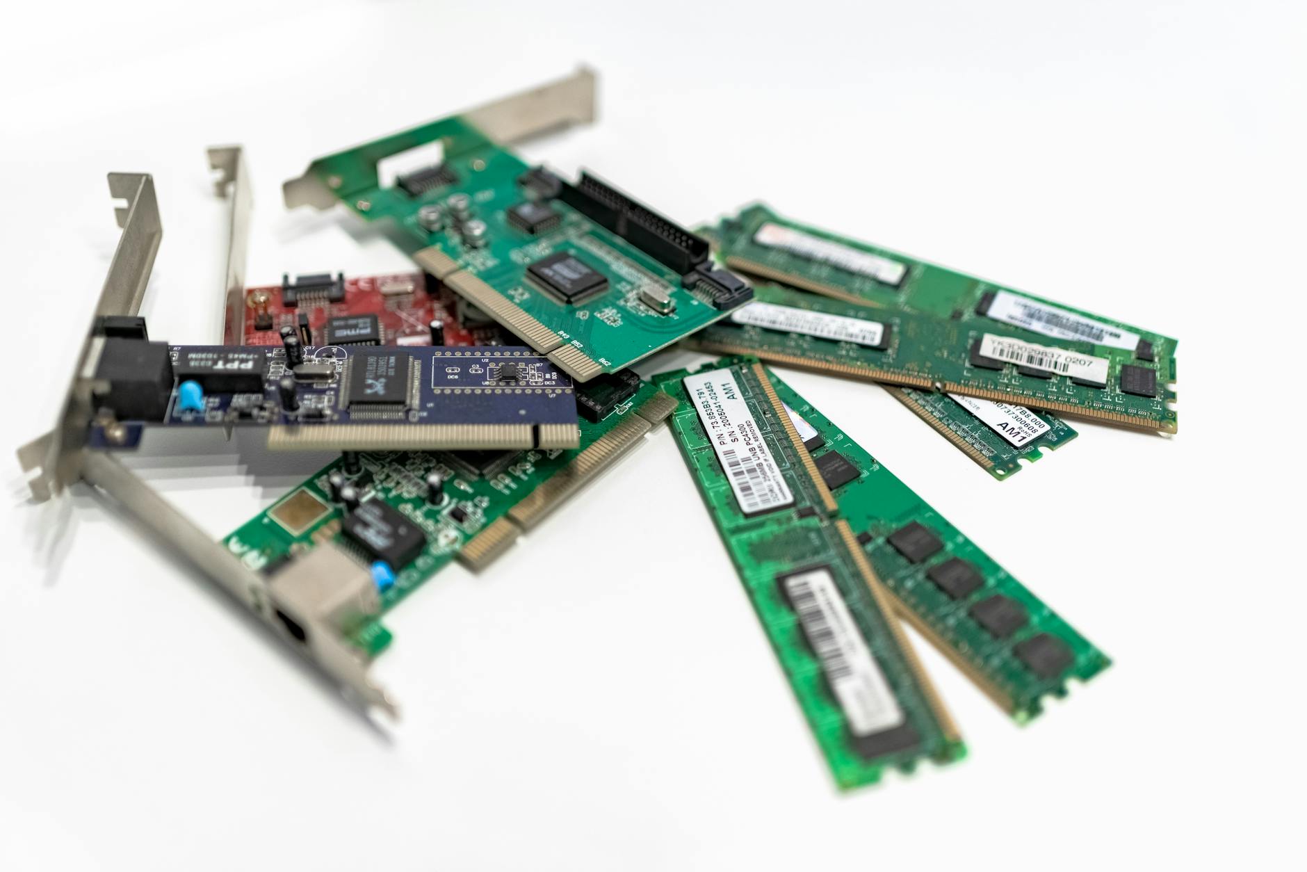 motherboards in close up photography