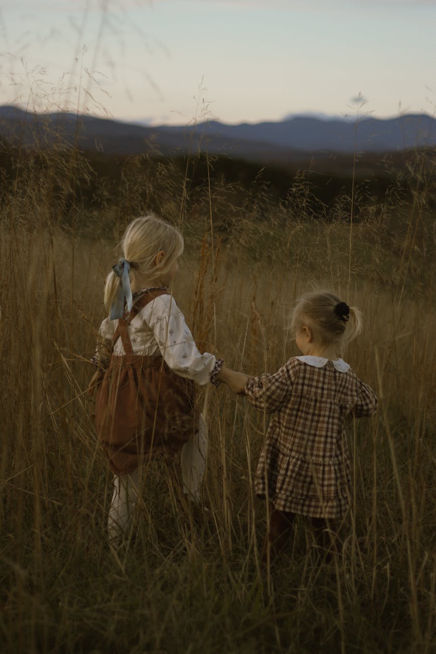 charming outdoor adventure of two young sisters